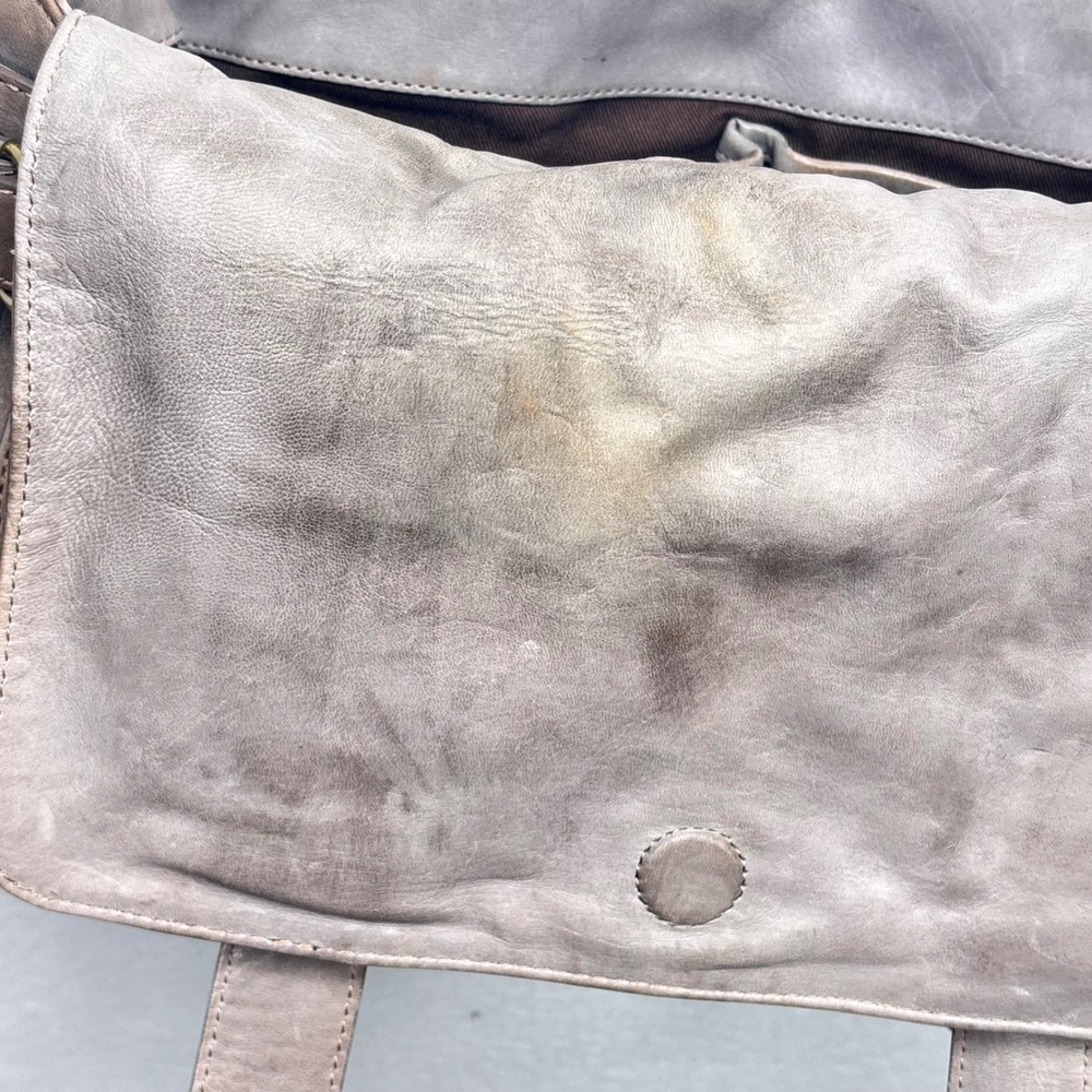 Kooba Leather Shoulder Bag Crossbody Distressed Brown Gray Buckle Boho Grunge - Picture 12 of 13